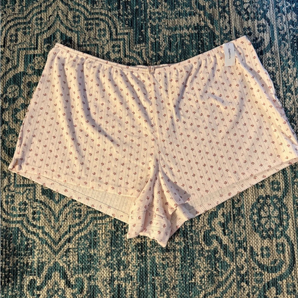 Women's Light Pink Floral Sleep Shorts NWT